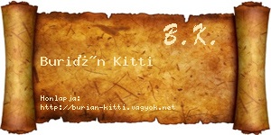 Burián Kitti névjegykártya