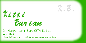 kitti burian business card